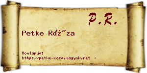 Petke Róza névjegykártya