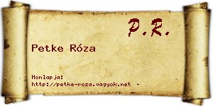 Petke Róza névjegykártya